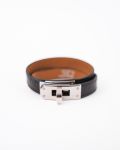 Bracelet Hermes Kelly Double Tour Alligator Lisse Noir Taille M