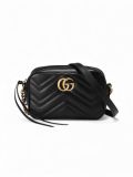 Sac à Bandoulière Gucci En Cuir GG Marmont Camera Bag Noir 