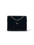 Sac Wallet On Chain Cuir Agneau Noir Vintage 