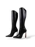 Bottes Cuissardes Saint Laurent En Cuir Noir Taille 38