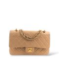 Sac Chanel Timeless Vintage Medium En Cuir Beige