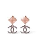 Boucles D'Oreilles Chanel Pendantes Rose 