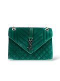 Sac Enveloppe Saint Laurent En Velours Vert