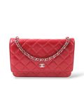 Wallet On Chain En Cuir D’agneau Rouge Foncé 