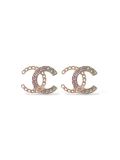 Boucles D'oreilles Chanel Strass Dorée 