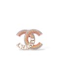 Broche Pins Chanel XS Champagne Strass Multicolore Écriture CHANEL