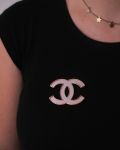 Broche Chanel CC Miroir Trèfles Roses