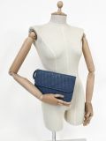 Sac Pochette Dior Oblique En Cuir Bleu

