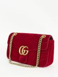 Sac Bandoulière Gucci GG Marmont Small En Velours Rouge