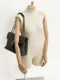 Sac Saint Laurent GM Loulou En Cuir Chevron Gris