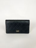 Portefeuille Chanel 2.55 En Cuir D'Agneau Noir Vieilli
