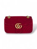 Sac Bandoulière Gucci GG Marmont Small En Velours Rouge