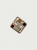 Broche Chanel Carré Double CC Numéro 5 Strass