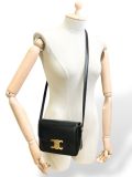 Sac à Bandoulière Celine Triomphe Teen En Cuir Noir