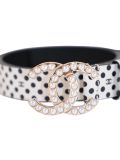 Ceinture Chanel à Pois En Cuir  