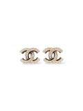 Boucles D'oreilles Chanel A Clip Perles Et Email Noir 