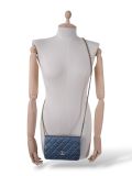 Sac à Bandoulière Chanel Wallet On Chain Cuir Caviar Bleu Métallique 