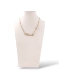 Collier Chanel Champagne Écriture Chanel Avec Étoiles Strassées Et Pendentif Double CC