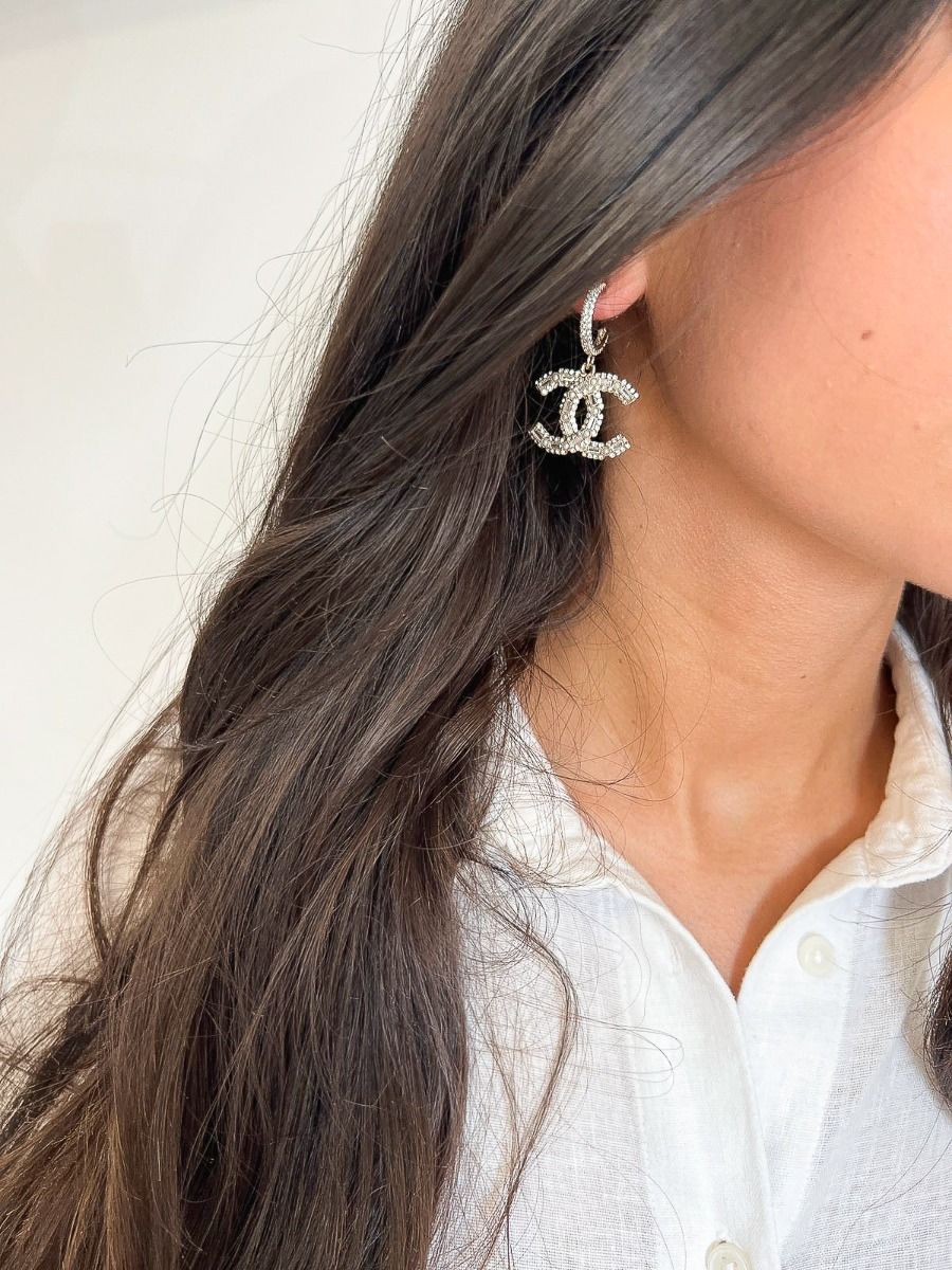 Chanel Drop Earrings CC Pearls | Myzah
