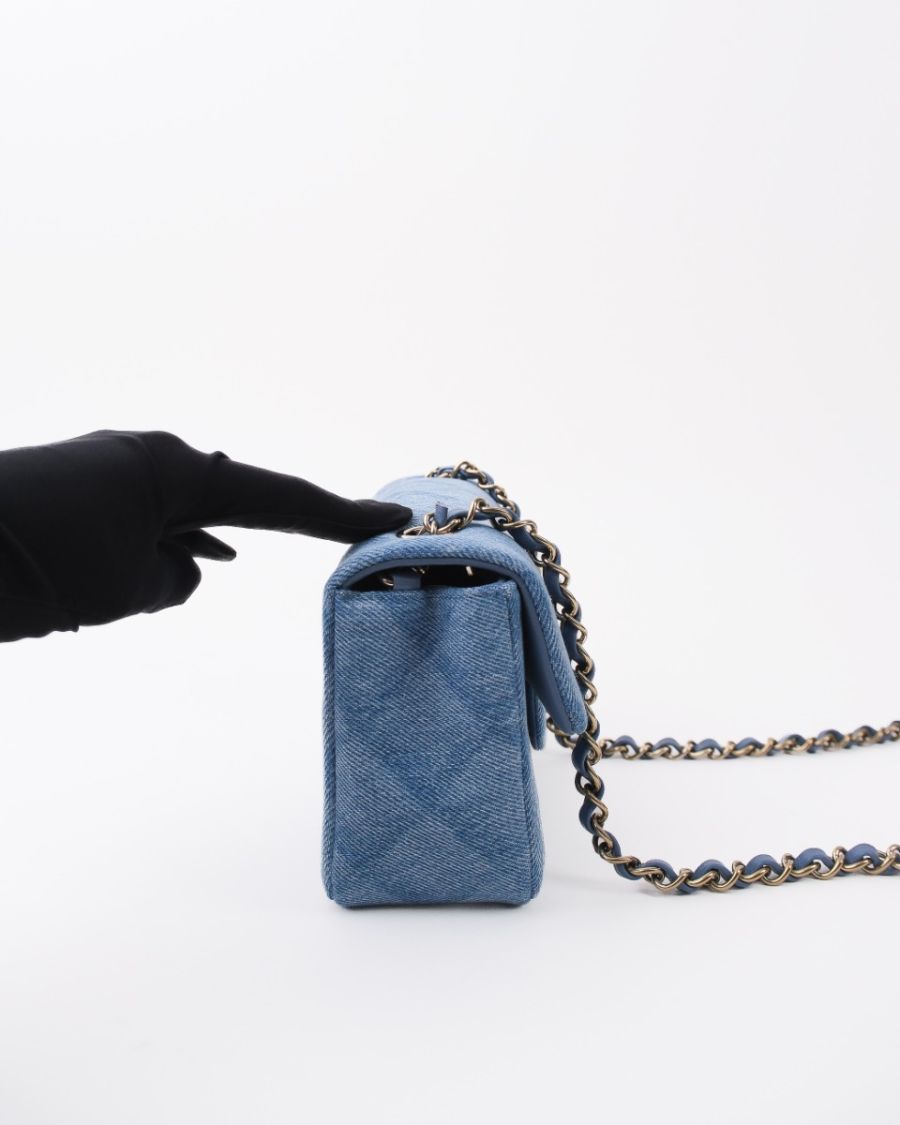 Sac Chanel Timeless Rectangle Denim Claire | Myzah