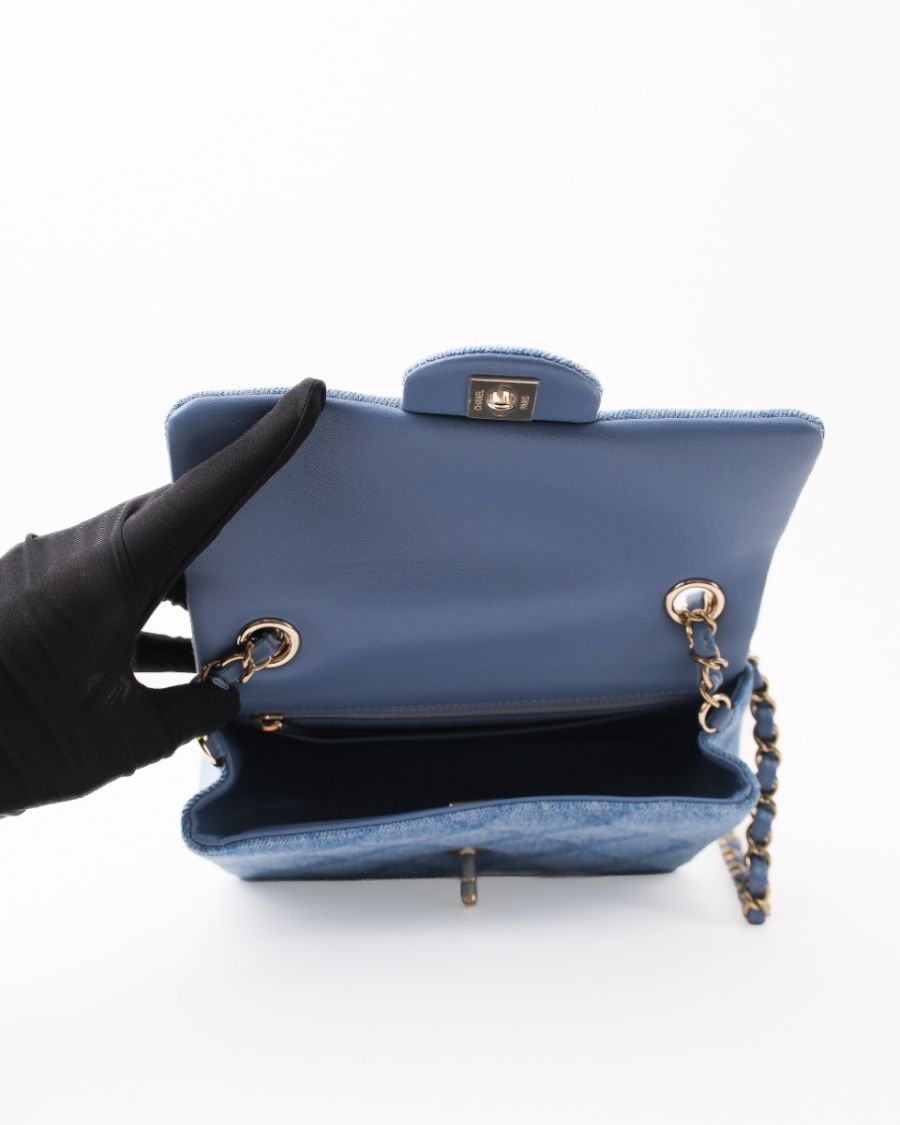 Sac Chanel Timeless Rectangle Denim Claire | Myzah