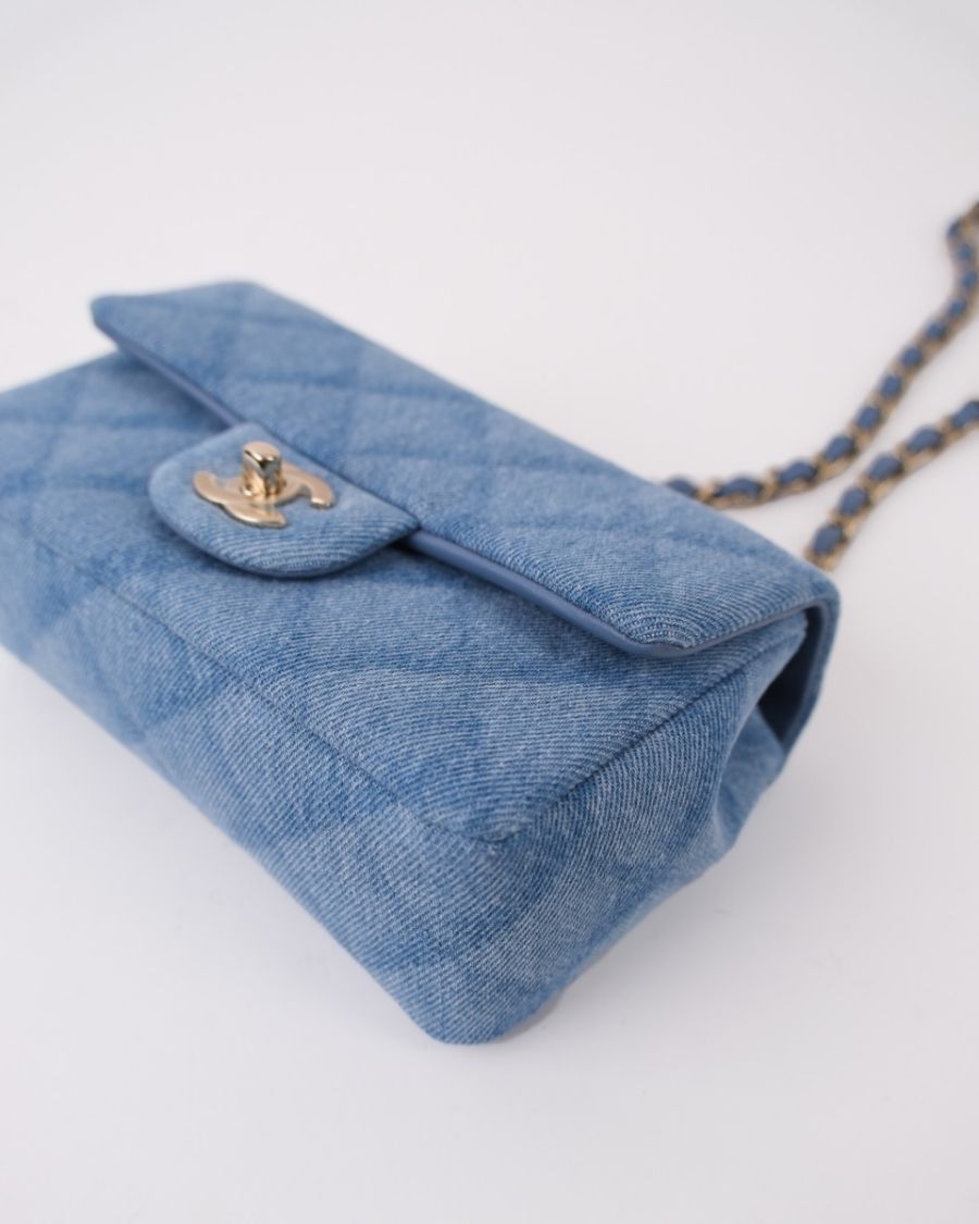 【新品・未使用】夏ガードル 98 シャンデール サファイアブルー Sac Chanel Timeless Rectangle Denim Claire | Myzah