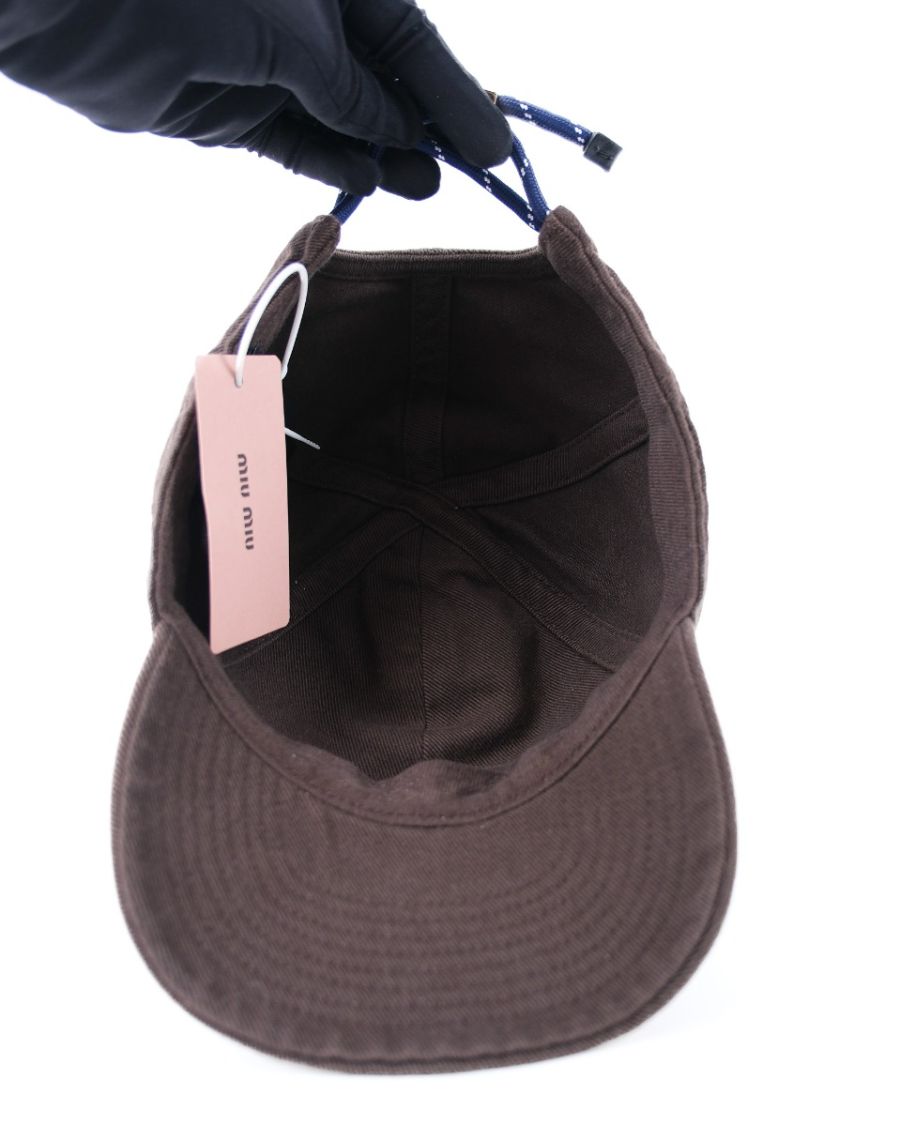 Casquette Miu Miu Baseball En Denim Marron | Myzah