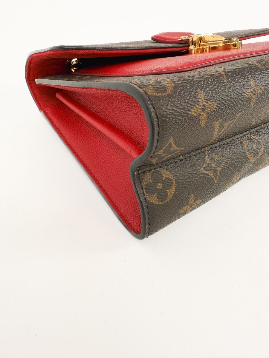 Louis Vuitton Victoire Bag Monogram Canvas and Red Leather | Myzah
