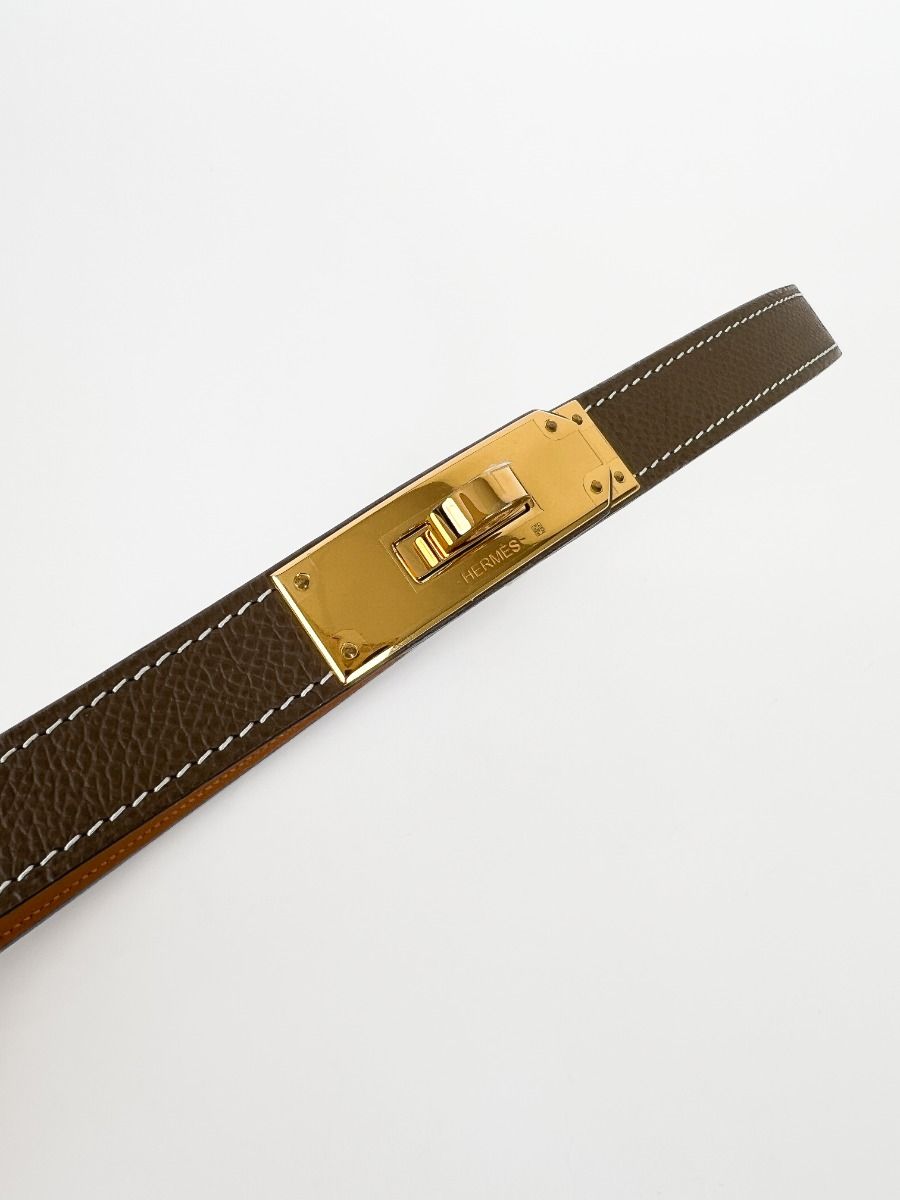Hermès Kelly 18 Belt in Etoupe with Gold Hardware | Myzah