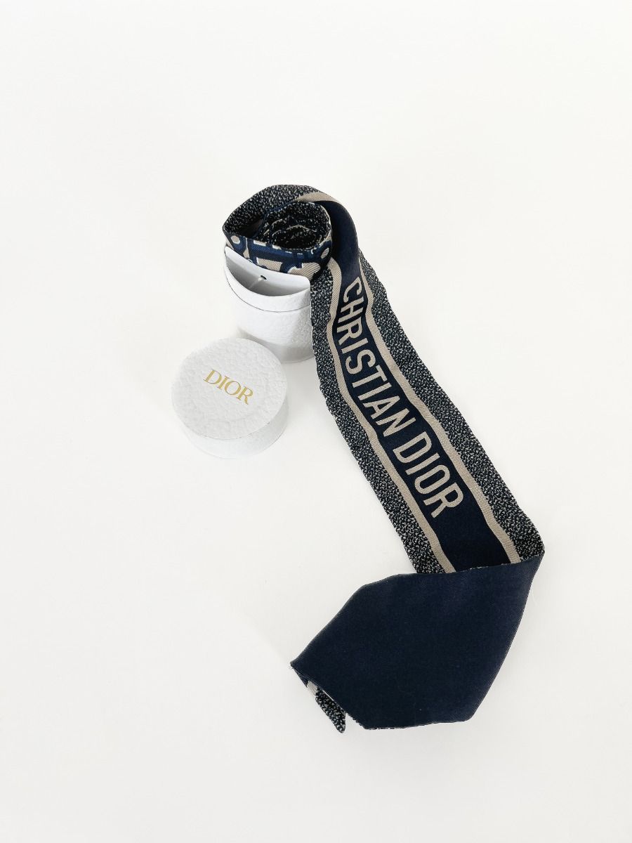 Mitzah Dior Oblique Silk Twill Blue | Myzah