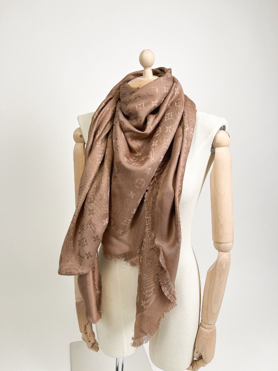 Louis Vuitton Monogram Shine Shawl Cappuccino | Myzah