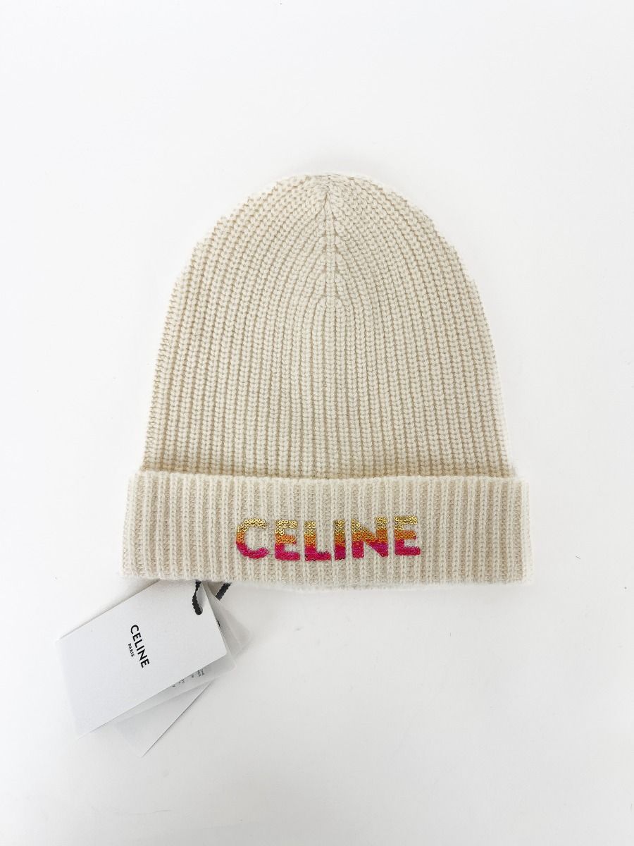 Celine One Size Wool Cream Beanie | Myzah