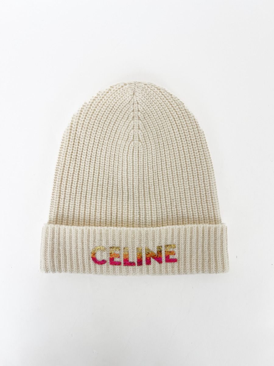 Celine One Size Wool Cream Beanie | Myzah