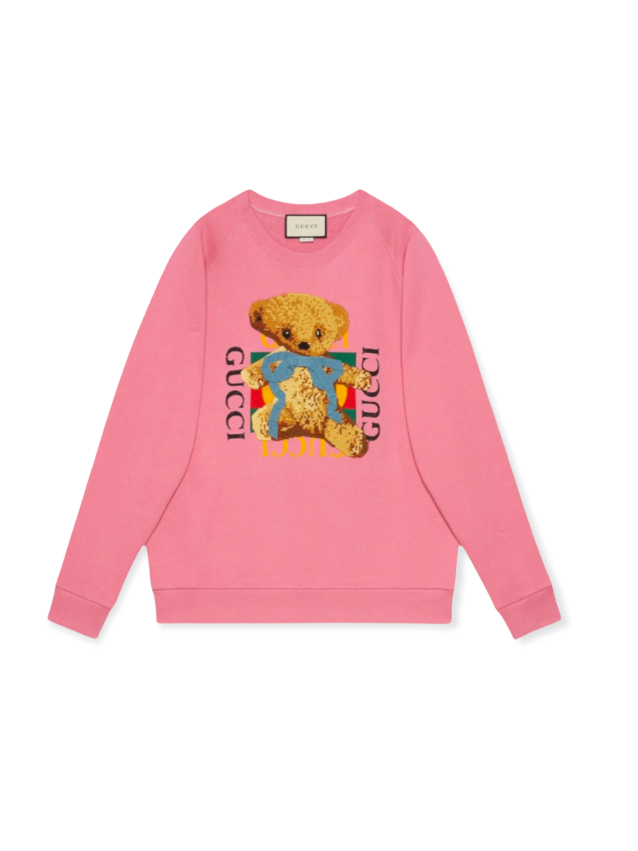 Teddy Bear Gucci Logo Oversized Sweatshirt Size S | Myzah