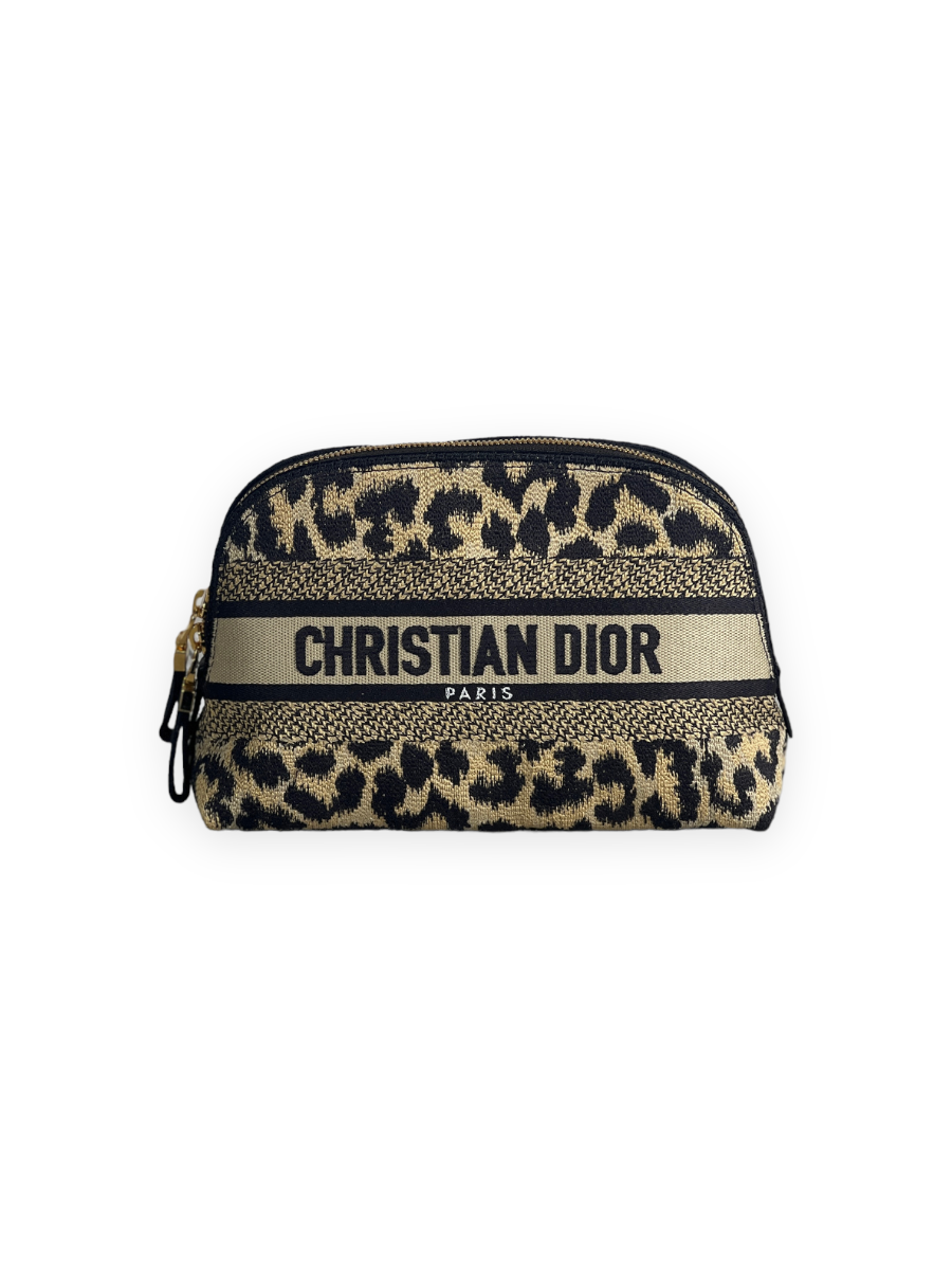 Dior Large Beauty Pouch Mizza Motif Leopard Pattern | Myzah