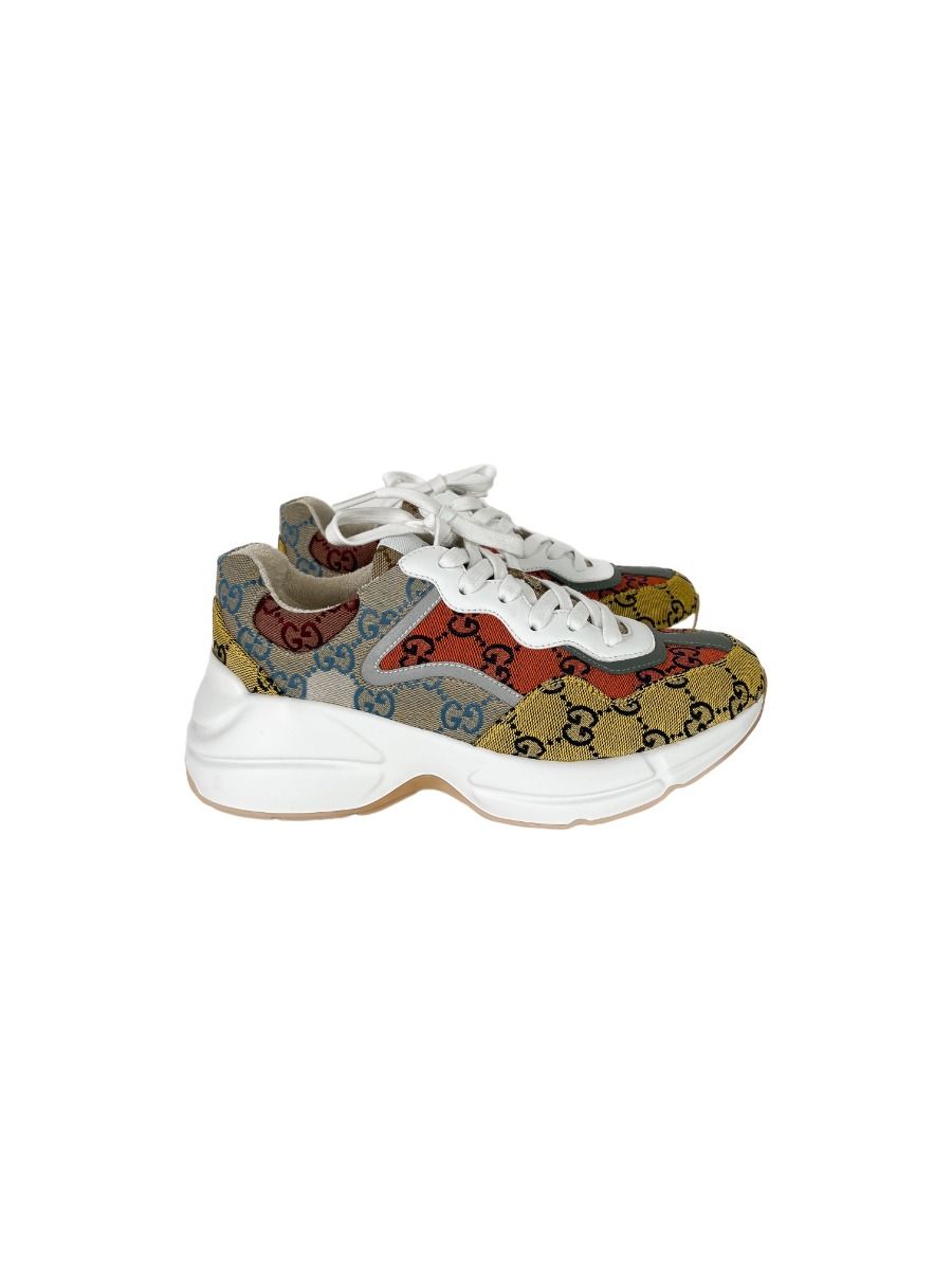 Gucci Monogram Multicolor Rhyton Sneakers 37 | Myzah