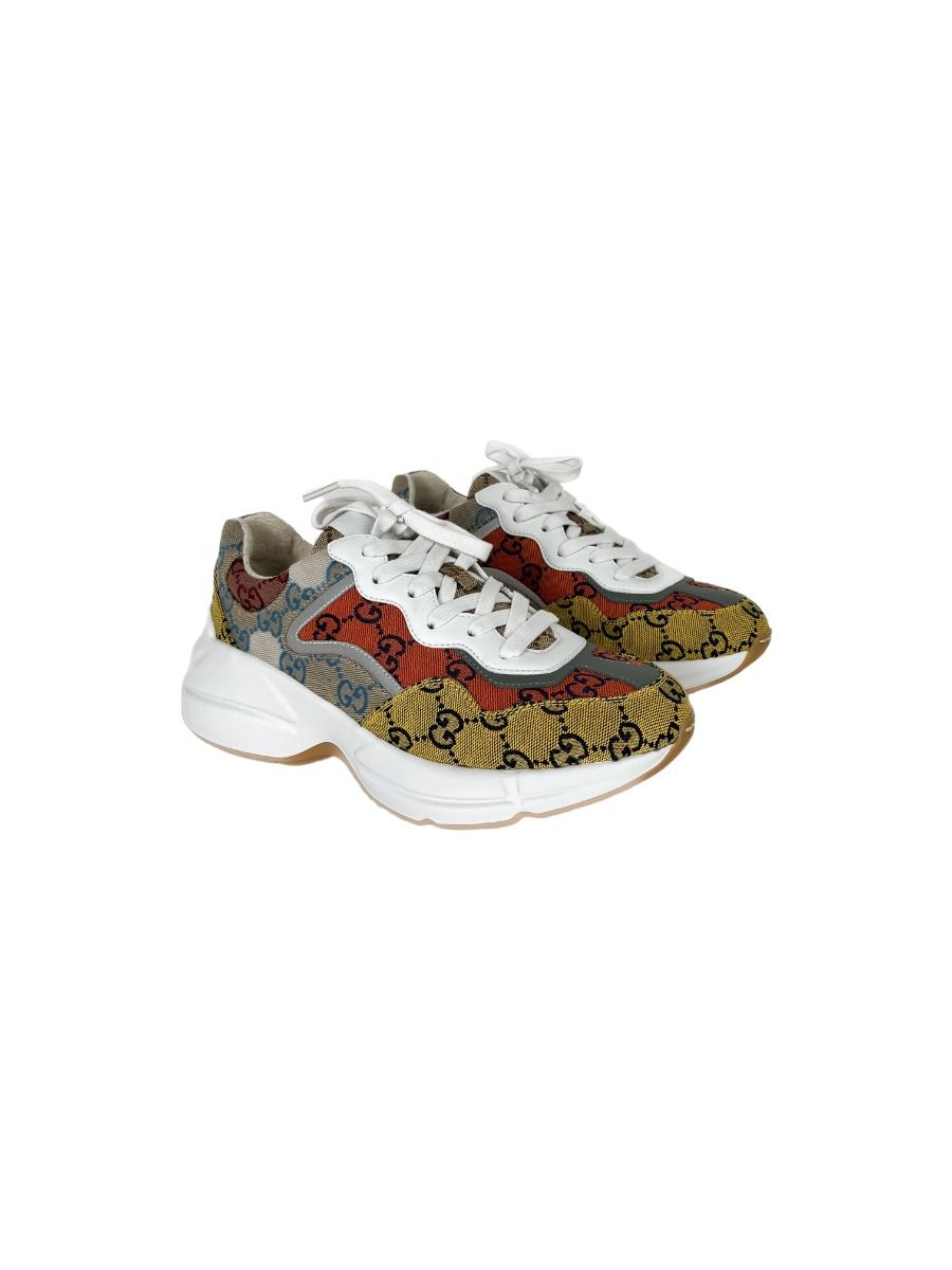 Gucci Monogram Multicolor Rhyton Sneakers 37.5 | Myzah
