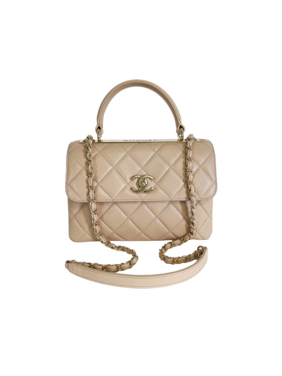 Chanel Trendy CC Medium Bag in Beige Lambskin | Myzah