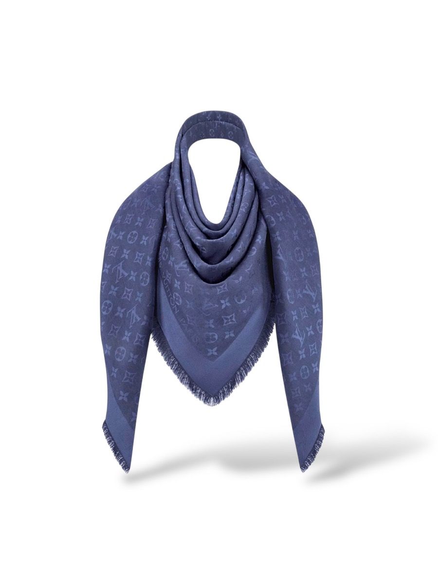 Châle Louis Vuitton En Bleu Marine | Myzah