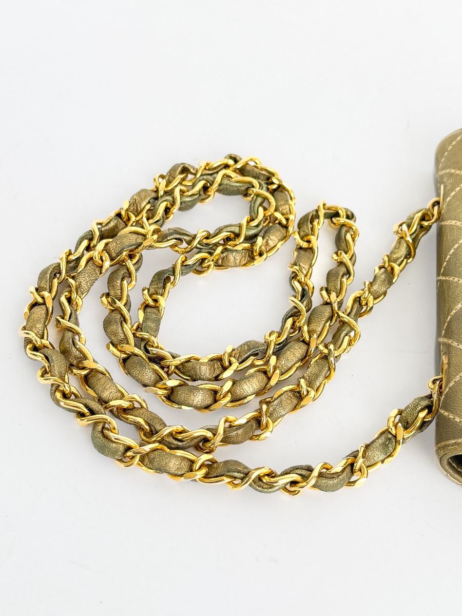 Chanel Mini Wallet On Chain Gold Leather | Myzah