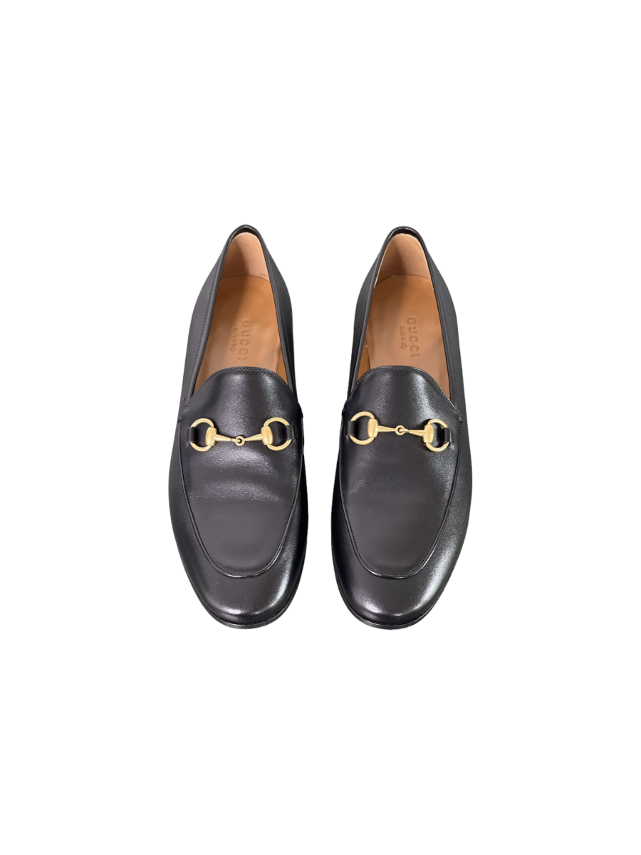 Gucci Jordaan Black Leather Loafer 37 | Myzah