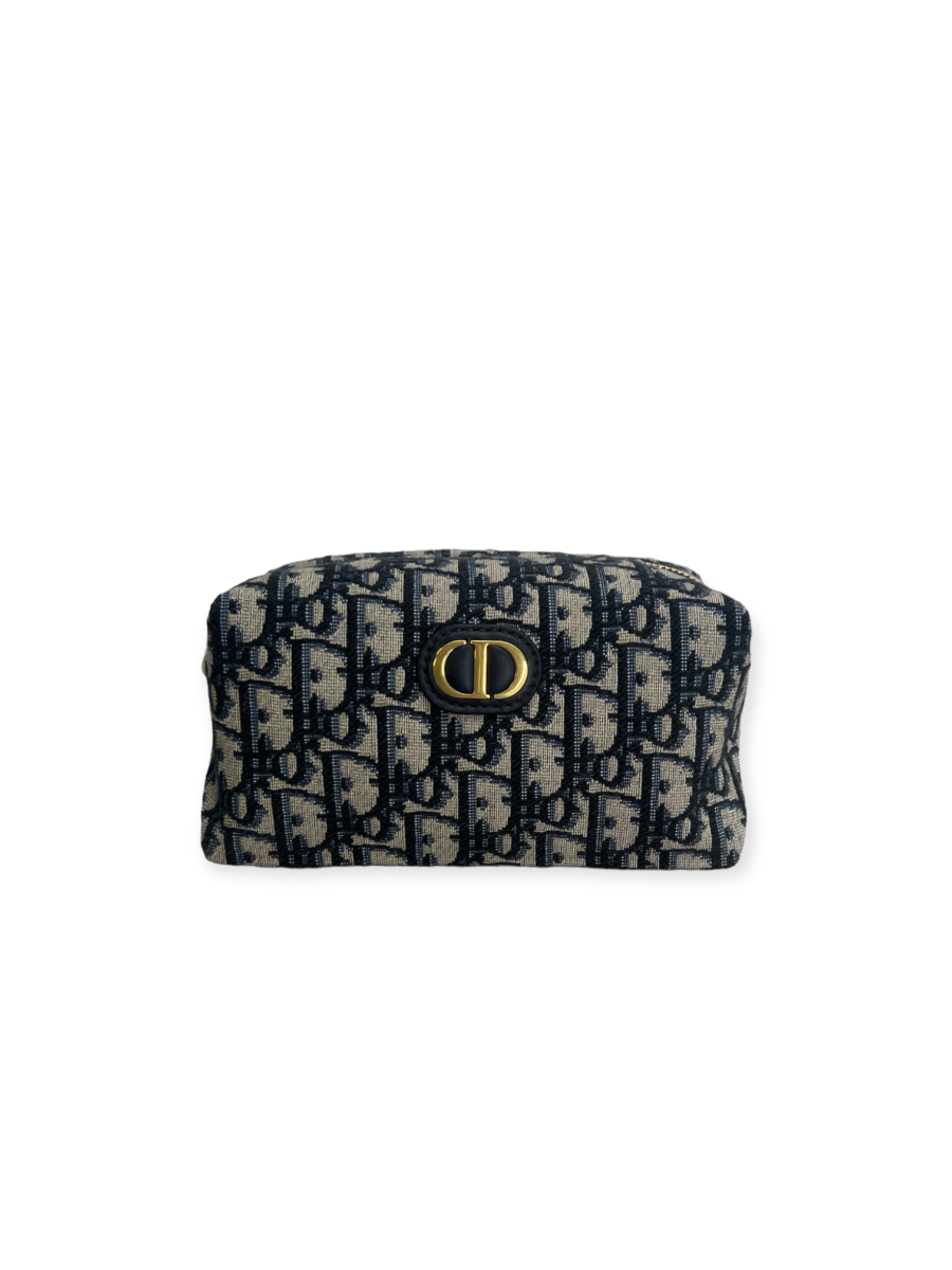 Dior Beauty Pouch In Blue Oblique Jacquard | Myzah