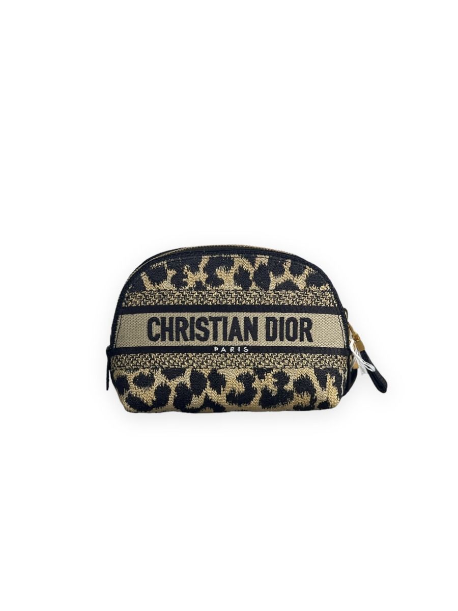 Dior Small Beauty Pouch Mizza Motif Leopard Pattern | Myzah