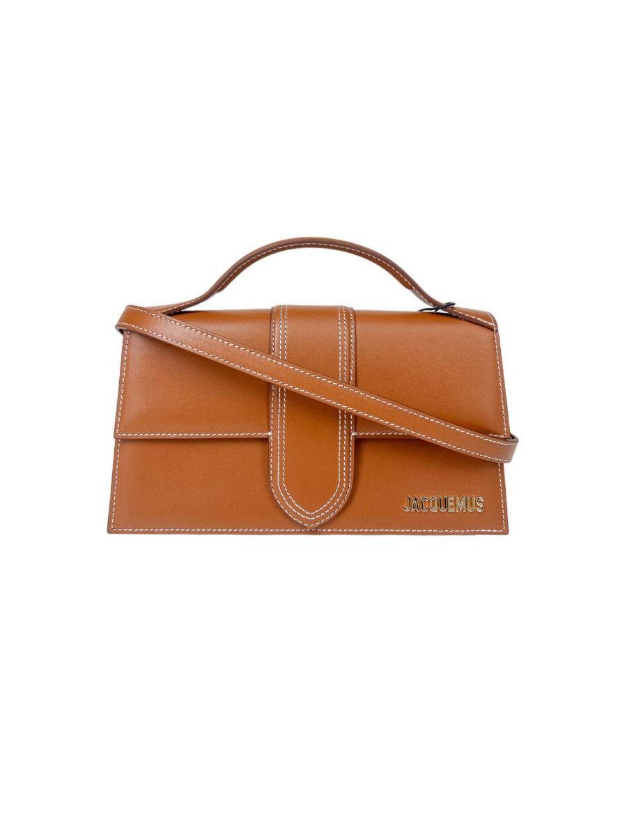 Myzah Sac Main Le Grand Bambino Jacquemus En Daim Marron