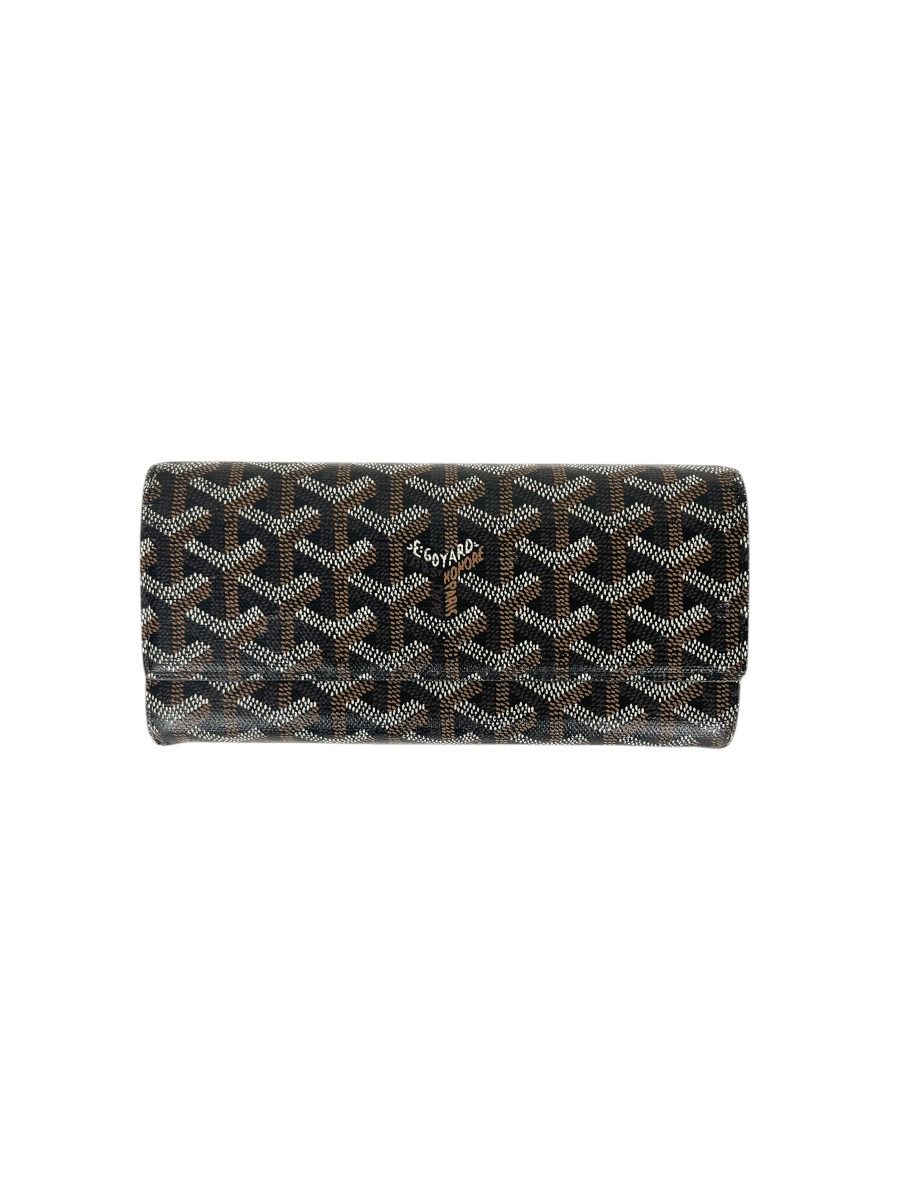 Goyard Long Wallet Black Goyardine Varenne | Myzah