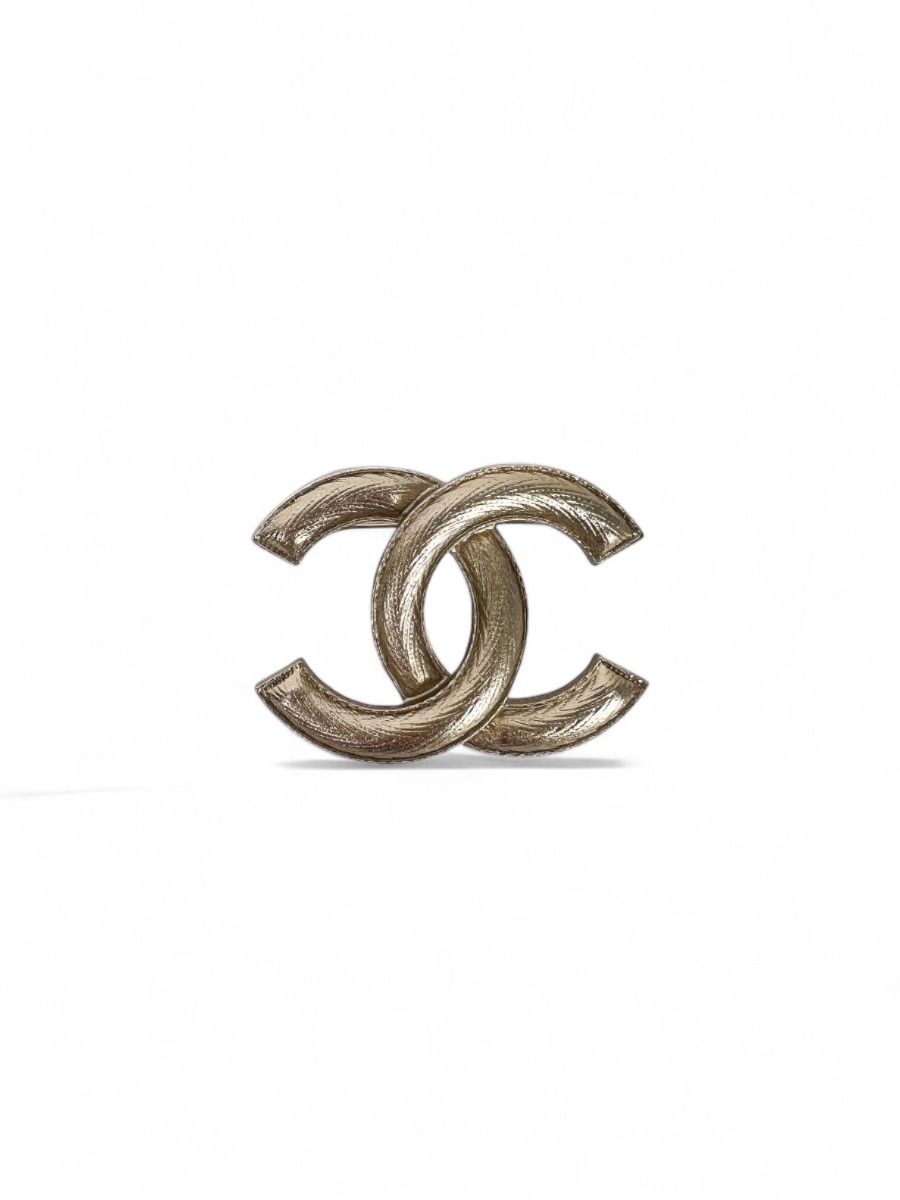 Classic Chanel CC Brooch in Golden Champagne | Myzah
