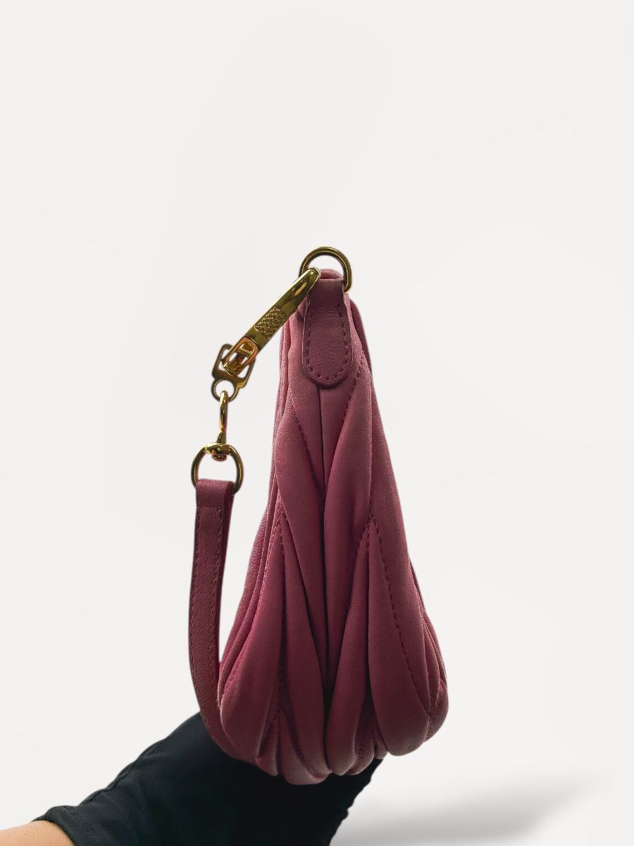 Sac à main 3 en 1 Miu Miu 2010 cuir Matelassé Rose | Myzah