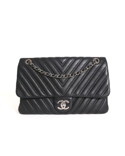 Sac à Bandoulière Chanel Jumbo Cuir Noir Matelassé 