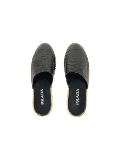 Espadrilles Prada Cuir Noir 37.5