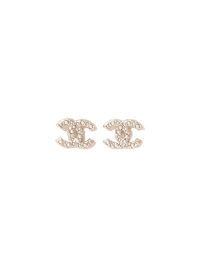 Small Chanel CC Earrings With Pearls